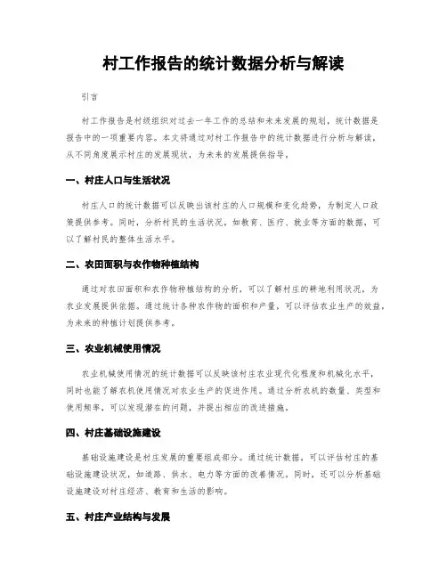 村工作报告的统计数据分析与解读