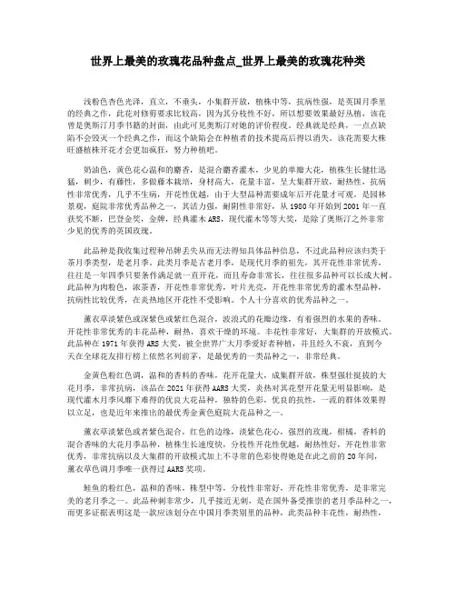世界上最美的玫瑰花品种盘点_世界上最美的玫瑰花种类