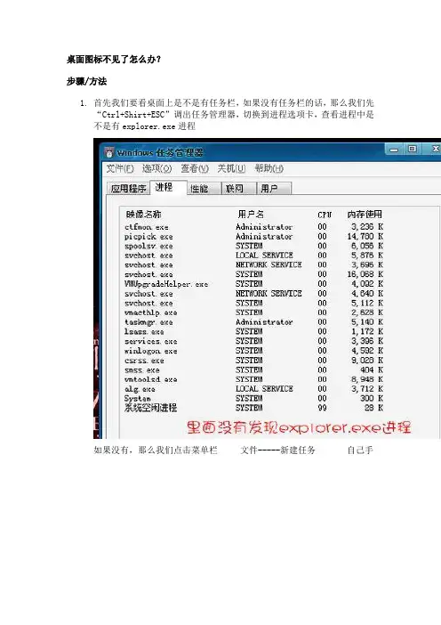 桌面图标不见了怎么办