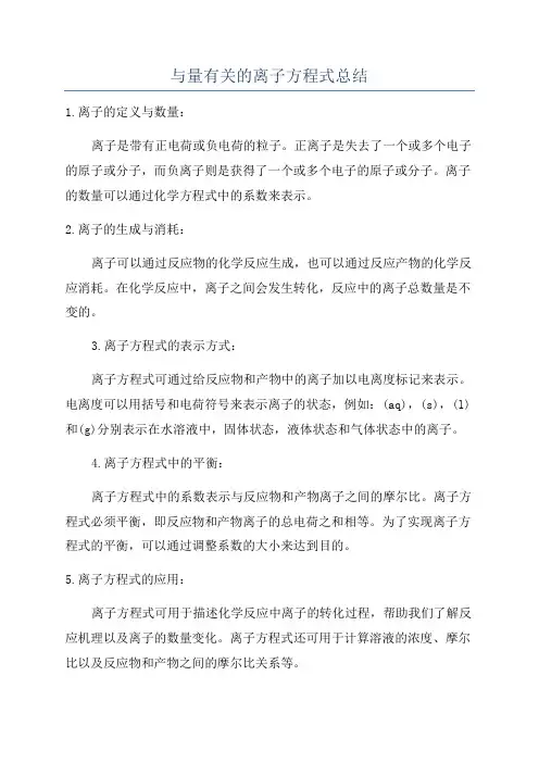 与量有关的离子方程式总结