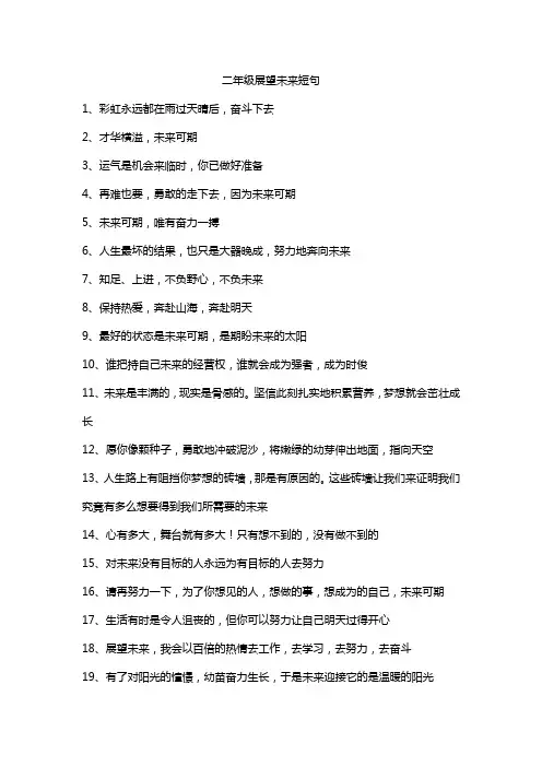 二年级展望未来短句