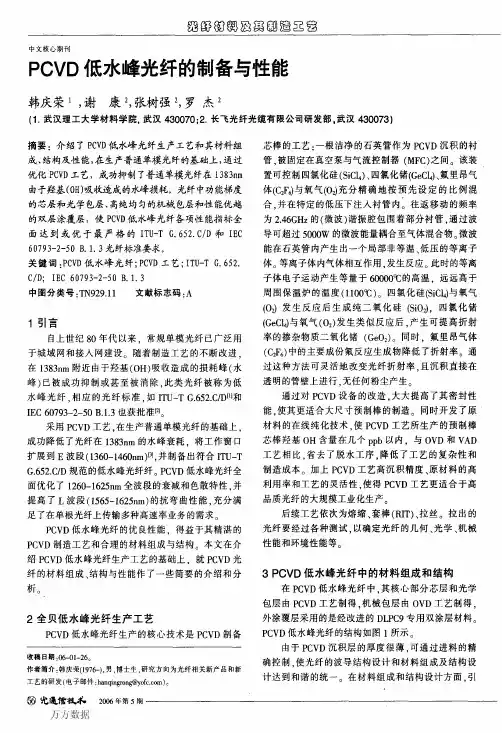 PCVD低水峰光纤的制备与性能