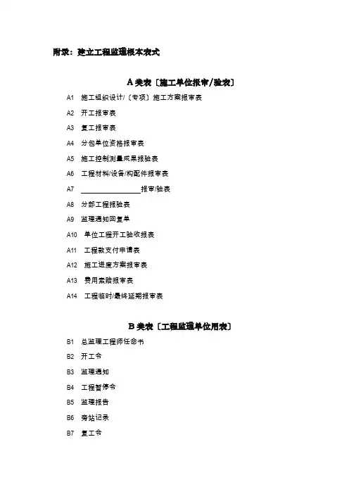 《建设工程监理规范》GB表格