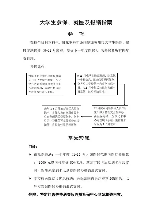 大学生参保就医及报销指南