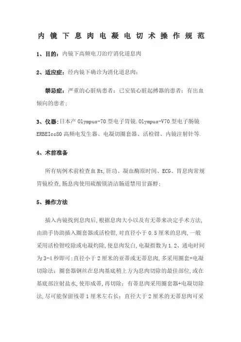 内镜息肉电凝电切术操作规范新