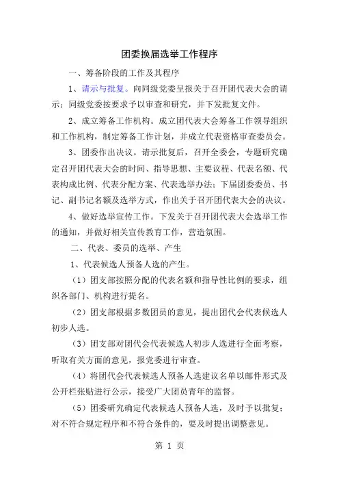 团委选举流程