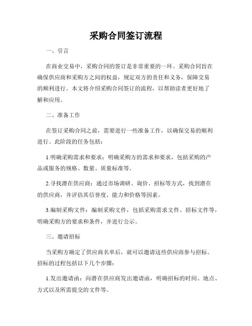 采购合同签订流程