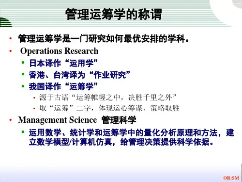 管理运筹学管理科学方法ppt