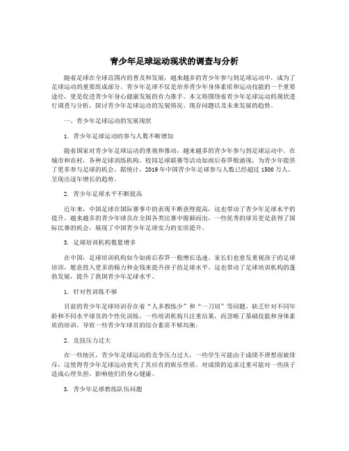 青少年足球运动现状的调查与分析