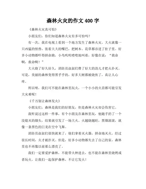 森林火灾的作文400字