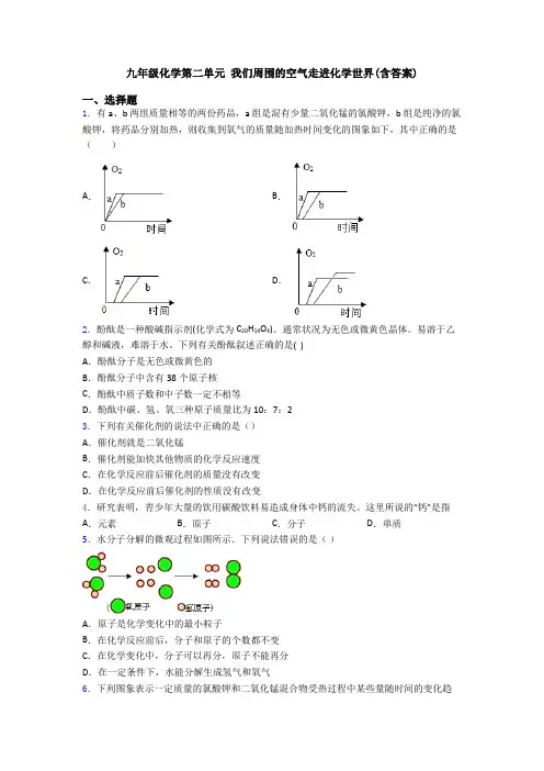 九年级化学第二单元 我们周围的空气走进化学世界(含答案)