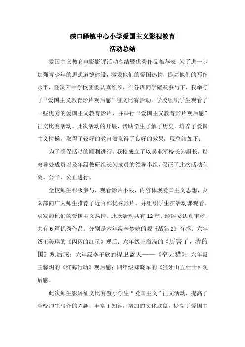 爱国主义影评征文总结