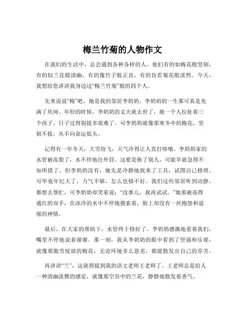 梅兰竹菊的人物作文