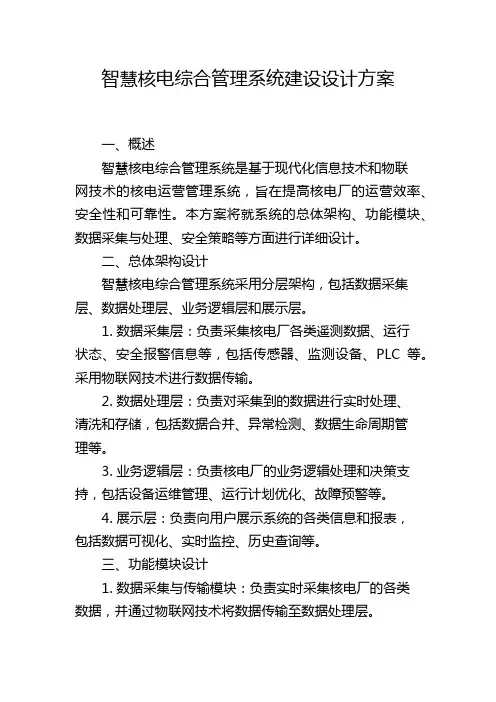 智慧核电综合管理系统建设设计方案