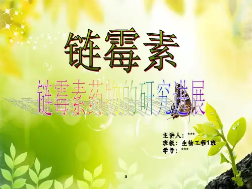 链霉素药物的研究进展