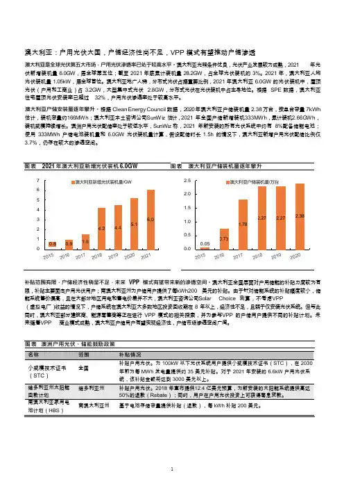 澳大利亚户用储能市场空间及相关政策