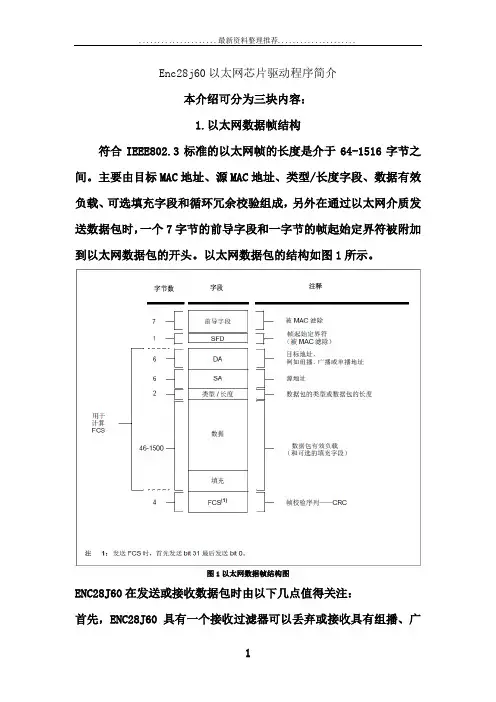 ENC28J60驱动程序说明