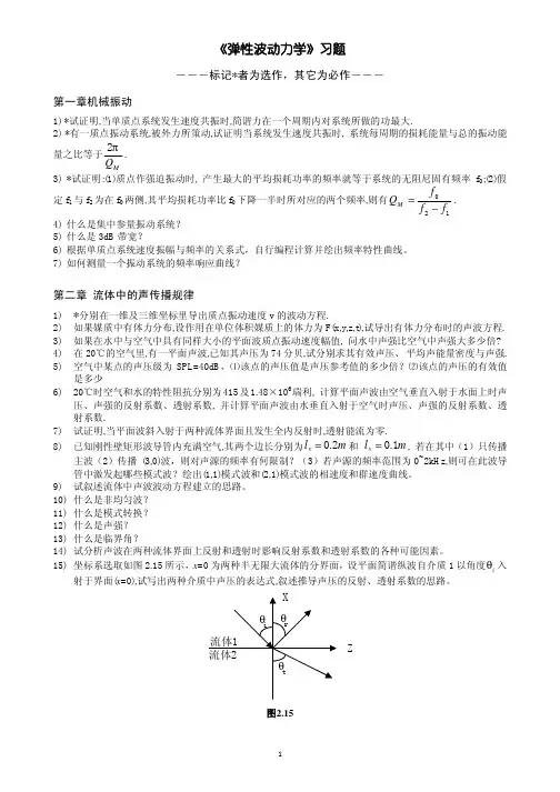 《弹性波动力学》习题