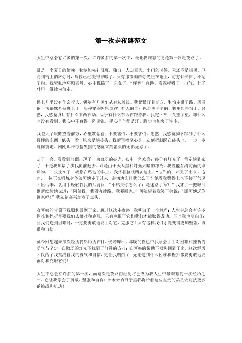 第一次走夜路范文