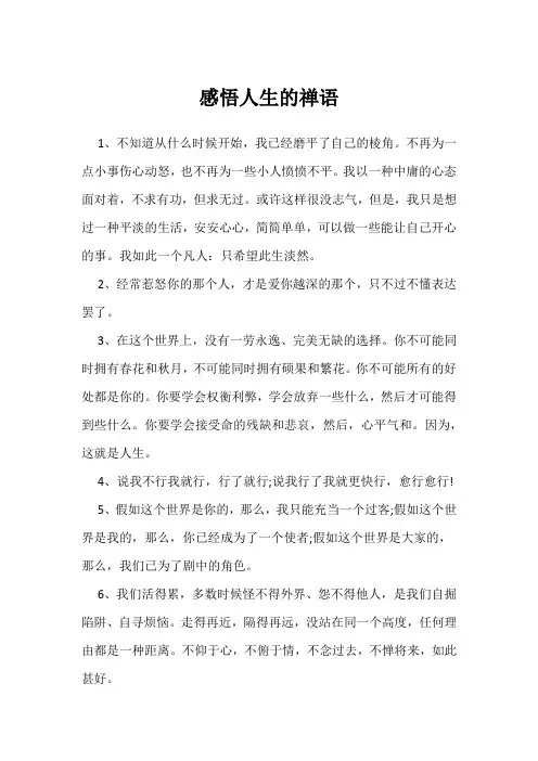 感悟人生的禅语