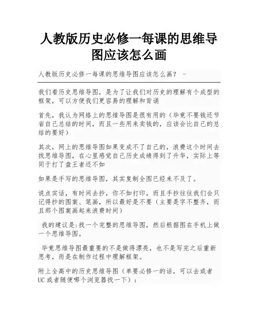 人教版历史必修一每课的思维导图应该怎么画