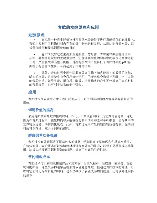 青贮的发酵原理和应用