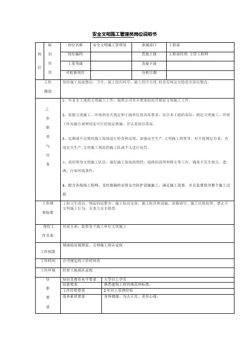 安全文明施工管理员