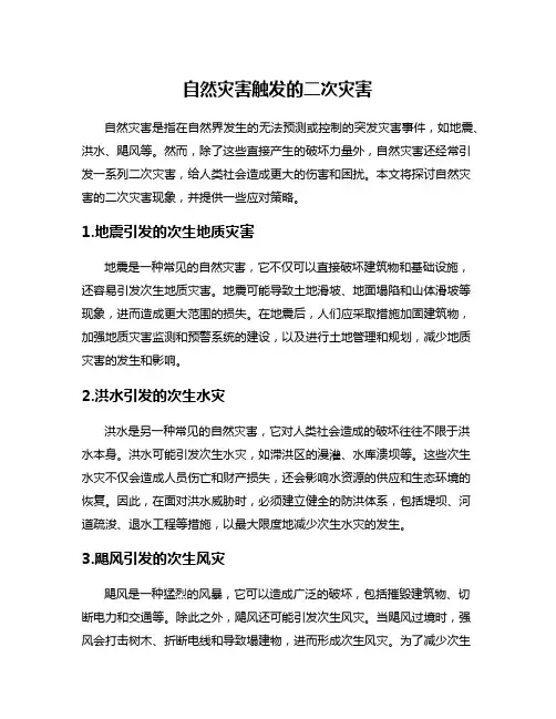 自然灾害触发的二次灾害