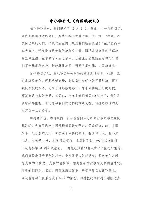 中小学作文《向国旗敬礼》