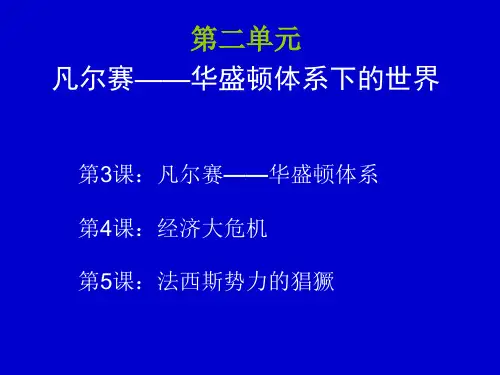 世界历史(九年级下册)第二单元：凡尔赛—华盛顿体系下的世界