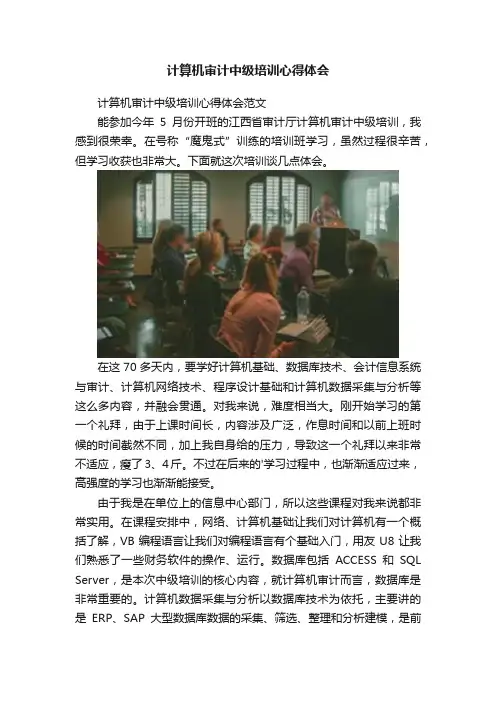 计算机审计中级培训心得体会