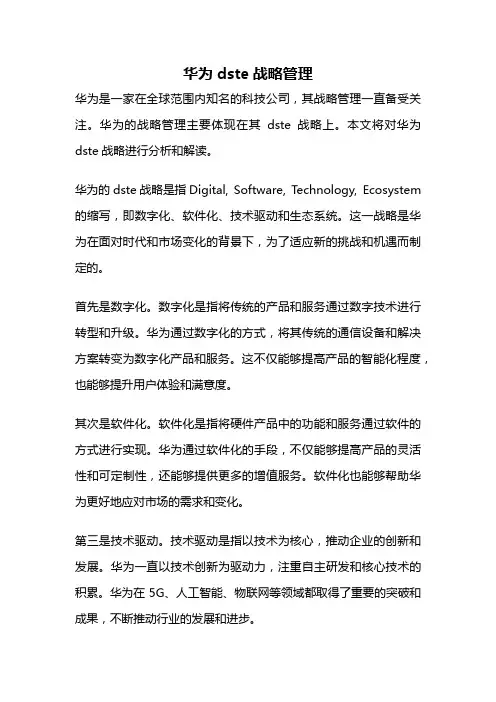 华为dste战略管理
