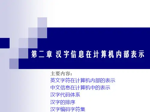 第二章 汉字信息在计算机内部的表示