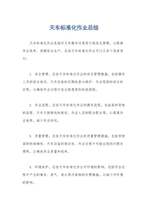 天车标准化作业总结