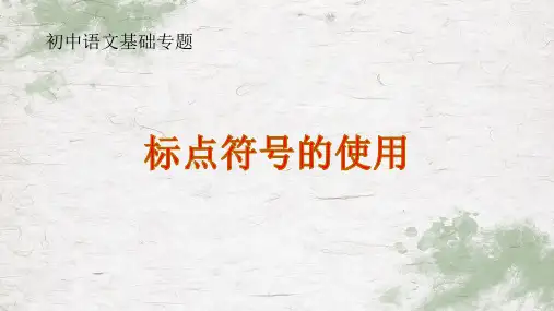 中考语文二轮专题复习《标点符号的使用》课件(共19张PPT)+