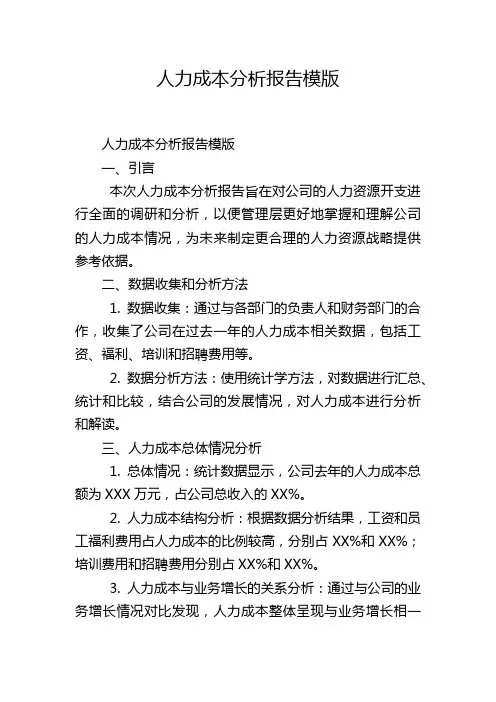 人力成本分析报告模版