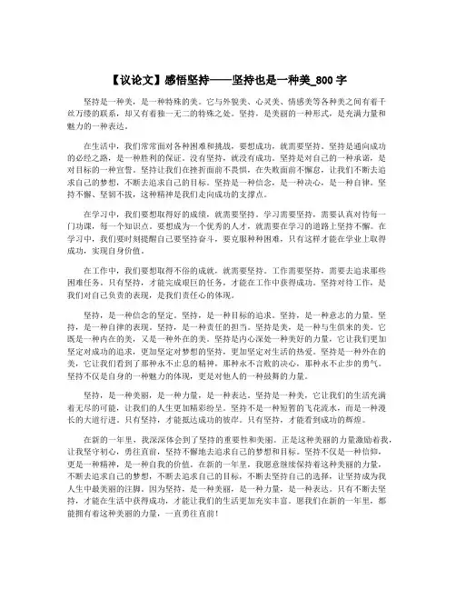 【议论文】感悟坚持——坚持也是一种美_800字
