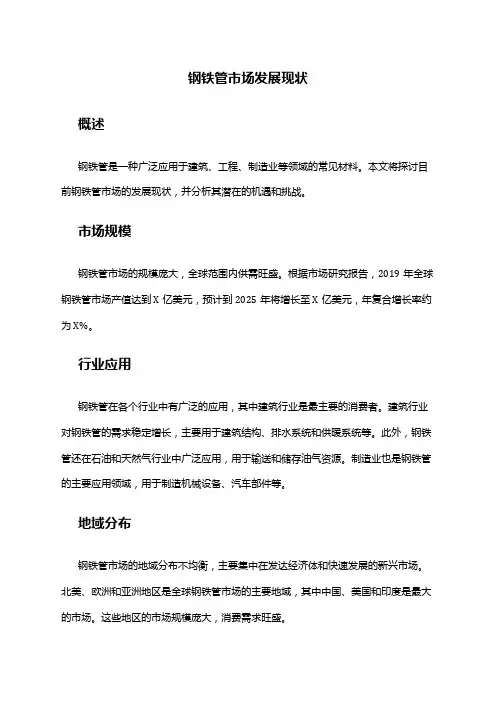 2024年钢铁管市场发展现状