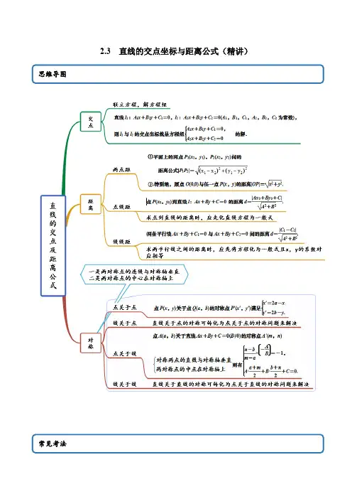 2-3 直线的交点坐标与距离公式(精讲)(解析版)