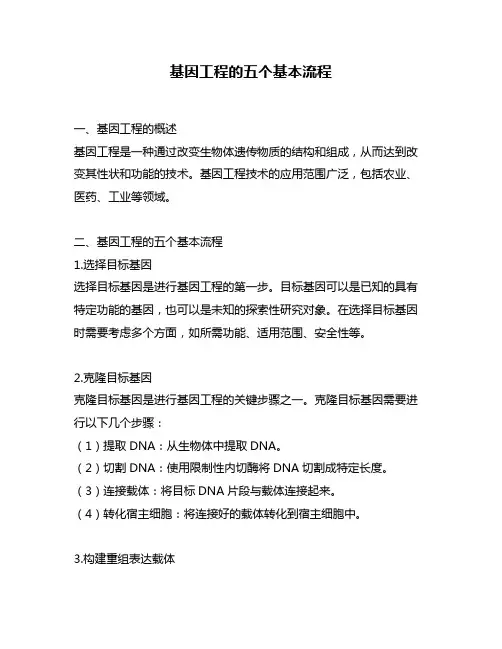 基因工程的五个基本流程