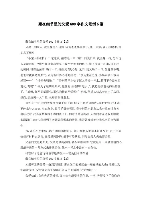 藏在细节里的父爱600字作文范例5篇
