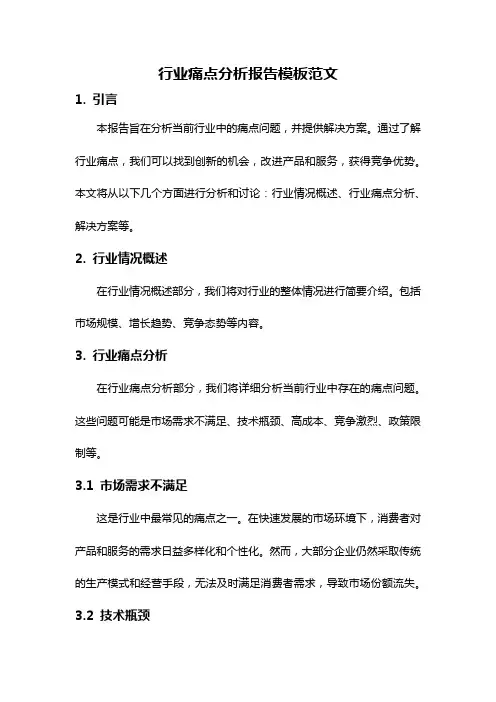 行业痛点分析报告模板范文