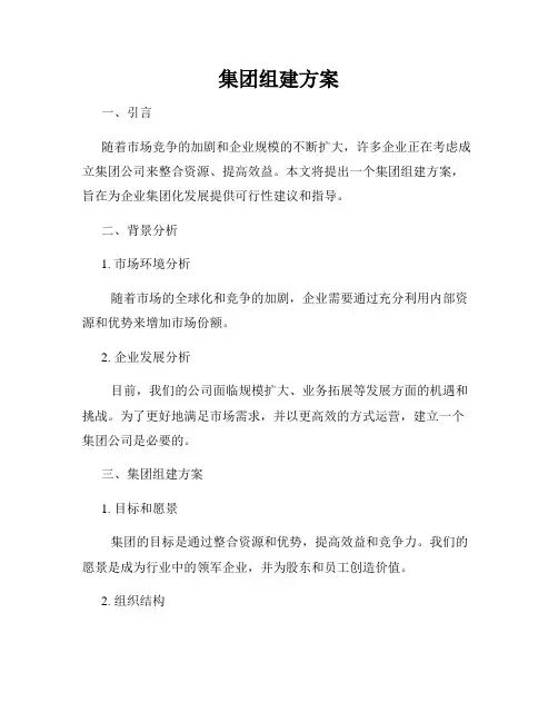 集团组建方案