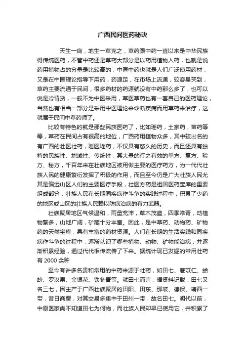 广西民间医药秘诀