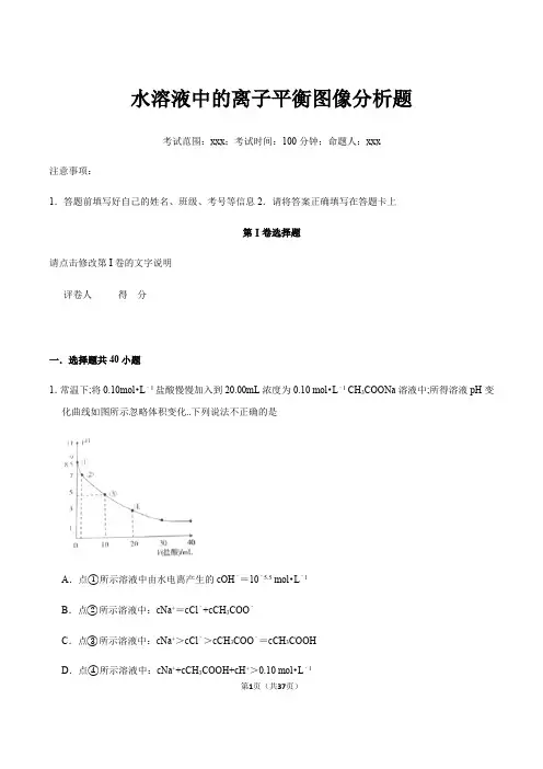 水溶液中的离子平衡图像分析题学生版