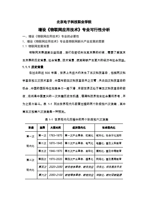 3-《物联网应用技术》专业可行性报告