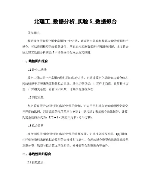北理工_数据分析_实验5_数据拟合