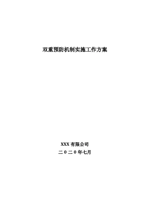 双重预防机制建设工作方案模板
