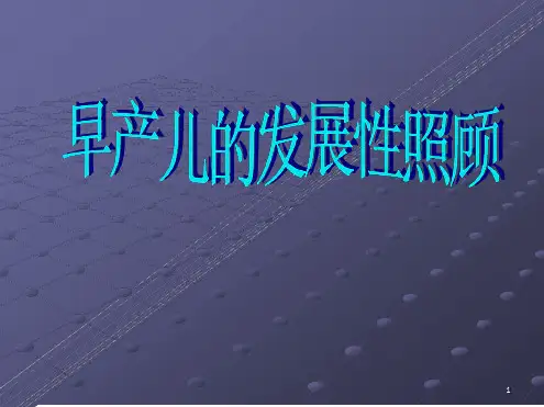 早产儿的发展性照顾ppt课件