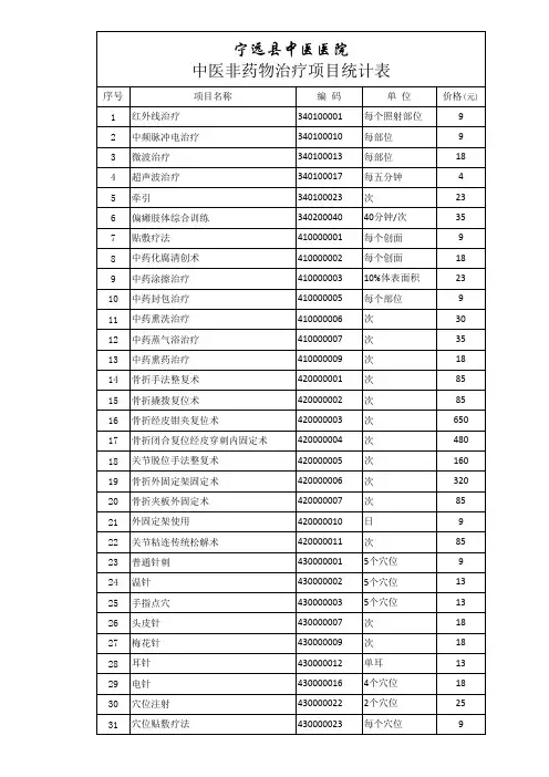 中医非药物项目